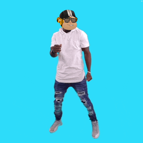 a man wearing sunglasses and a monkey mask is dancing