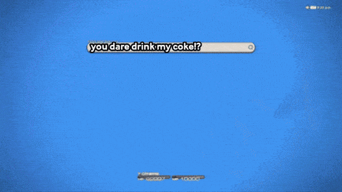 a computer screen with a search bar that says you dare drink my coke ?