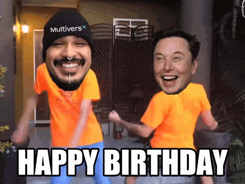 elon musk and a man wearing a hat that says multivers on it