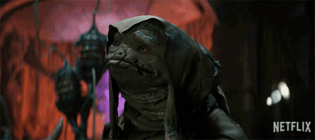 a netflix ad shows a monster with a hood