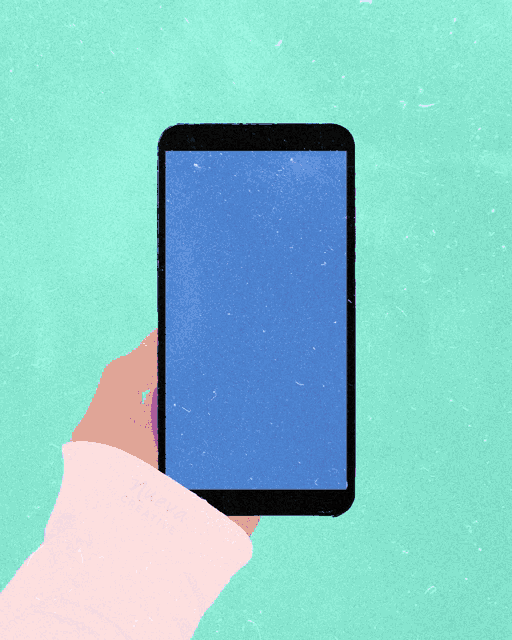 a hand holding a cell phone that says share the on the screen
