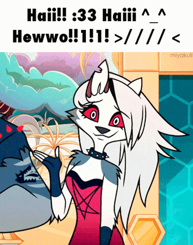 a picture of a cartoon character with the words haii written on it