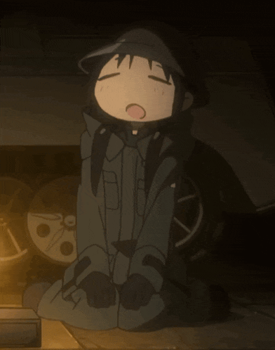 a cartoon character with her eyes closed and a hat on
