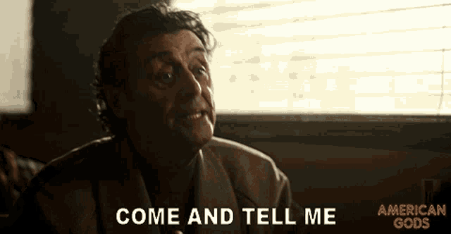 a man says come and tell me in a scene from american gods
