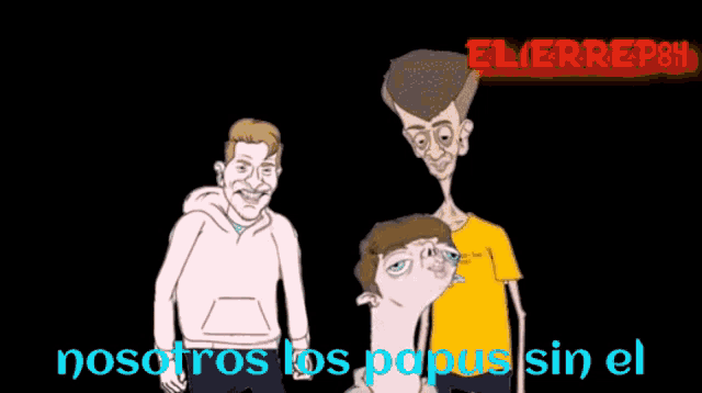 a cartoon of a man holding a framed picture with the words nosotros los papus sin el