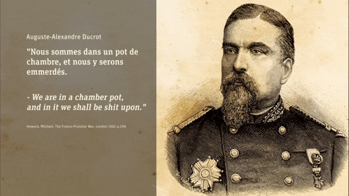 a drawing of a man with a quote from auguste-alexandre ducrot