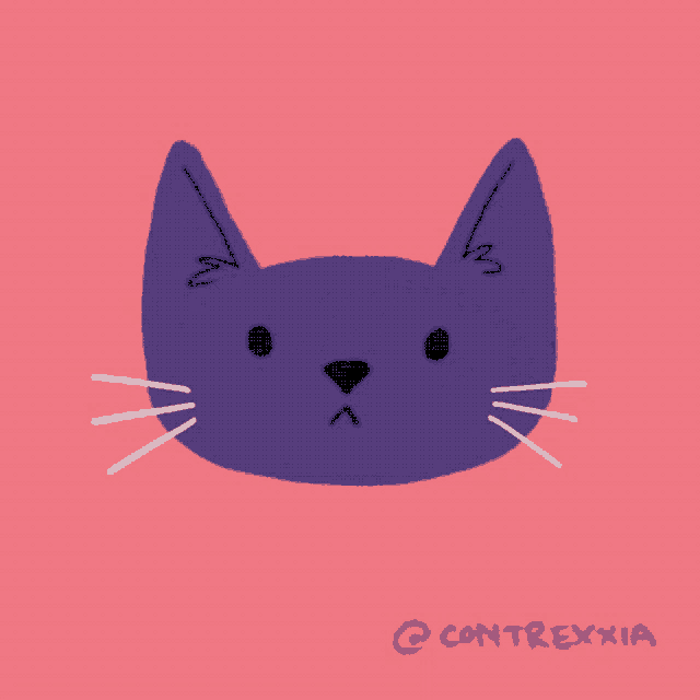 a purple cat with a pink background and the name contrexxia