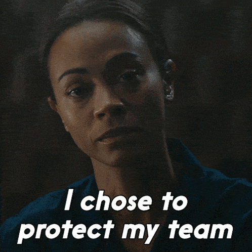 I Chose To Protect My Team Joe GIF - I Chose To Protect My Team Joe Zoe Saldana GIFs