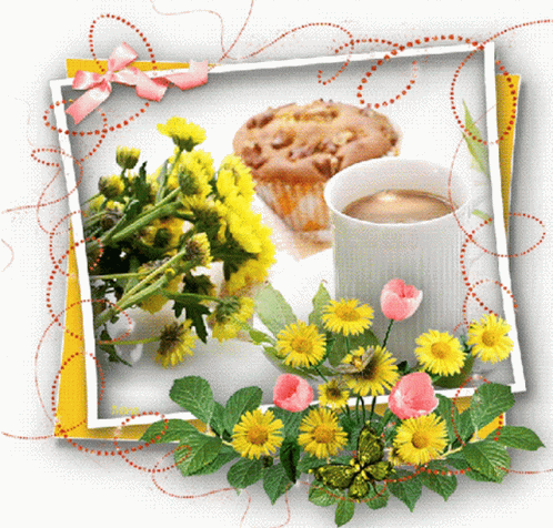 Coffee Tea GIF - Coffee Tea Flowers GIFs