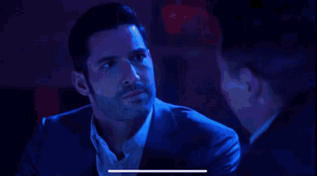 a man in a suit says " because you fucking shot me daniel " to another man