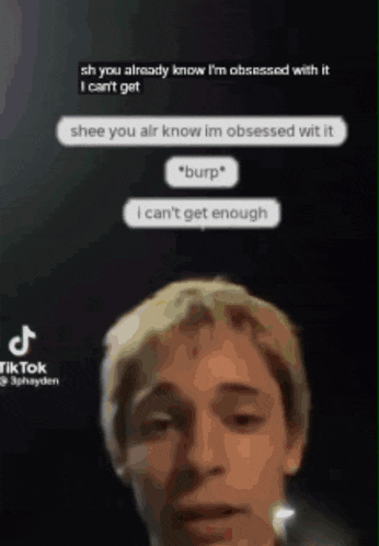 a screenshot of a tiktok video of a man talking about being obsessed with something .