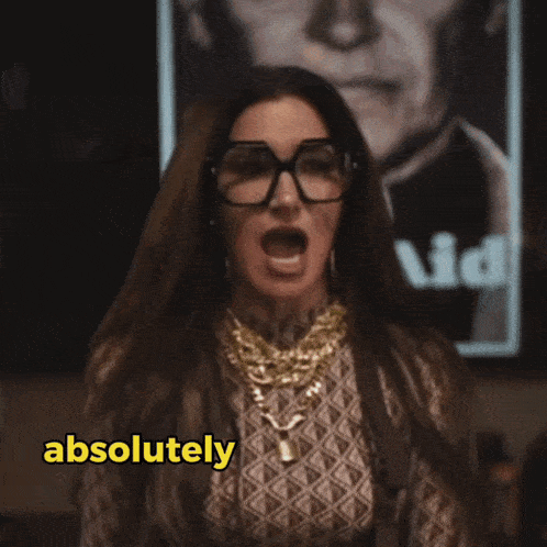 a woman wearing glasses says absolutely the worst case s 'kenario