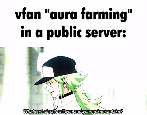 a poster that says aura farming in a public server on it