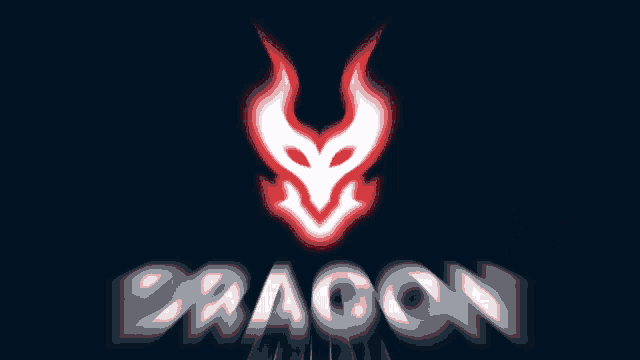 a blurred image of a dragon logo and the word dragon below it