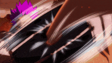a cartoon character with purple hair and a purple wig