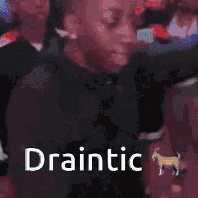 a picture of a goat with the word draintic written below it