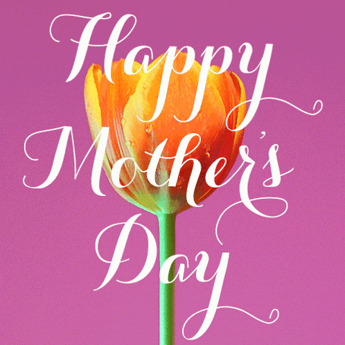 a greeting card for mother 's day with an orange flower