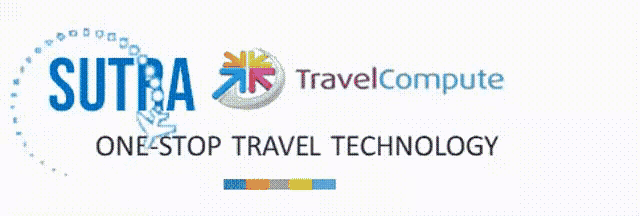 a logo for a company called sutra travel compute one stop travel technology