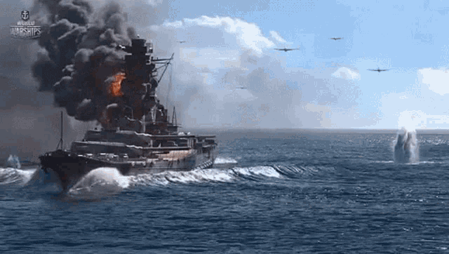 a video game called world of warships is being played on a computer