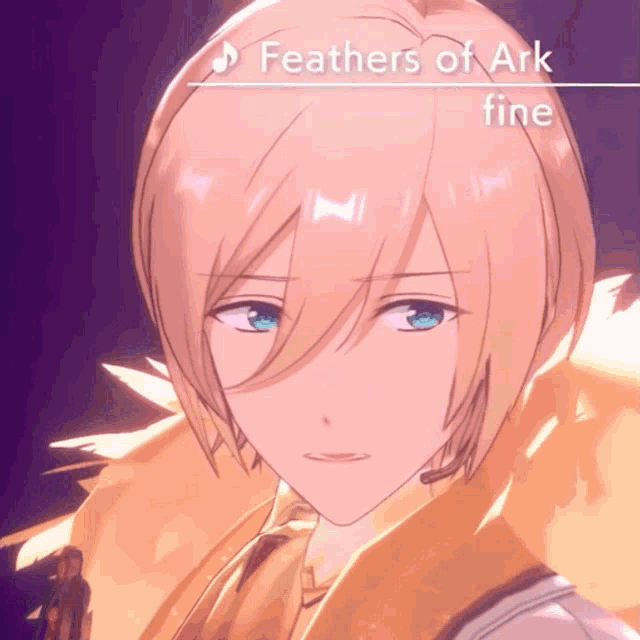 feathers of ark fine is written on the bottom of a picture