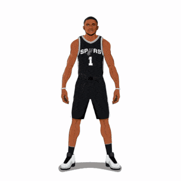 a drawing of a man wearing a spurs jersey