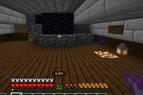 a screenshot of a minecraft game with the number 32 on the bottom