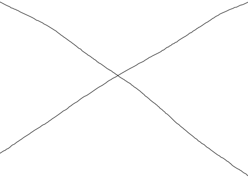 a drawing of a cross with two lines crossing each other on a white background