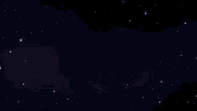 a dog and a purple rabbit are flying in space