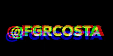 the word costa is displayed in a rainbow of colors on a black background