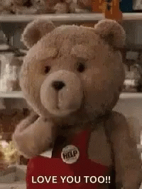 Teddy Bear Love You Too GIF - Teddy Bear Love You Too Flying Kiss GIFs