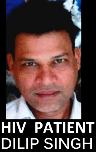 a picture of a man with the name ' hiv patient ' on the bottom