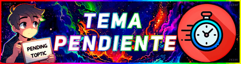 a boy holding a sign that says " tema pendiente "