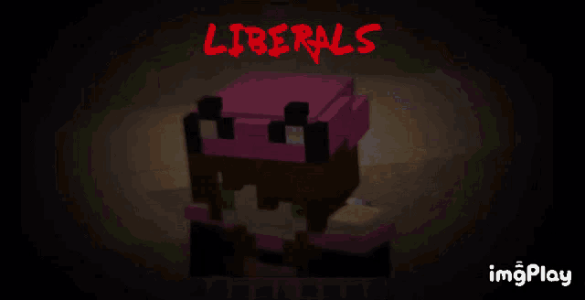 a screenshot of a video game with the words liberals in red letters