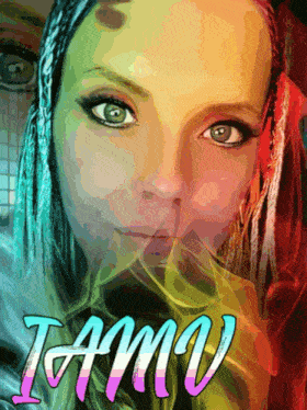 a colorful painting of a woman with the name tamv on the bottom