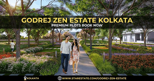 an ad for godrej zen estate kolkata premium plots