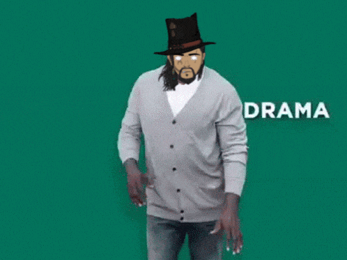 a man in a top hat is dancing in front of a green background with the word anxiety above him