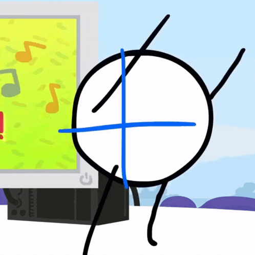 a cartoon character is standing in front of a tv that says ' nintendo ' on it
