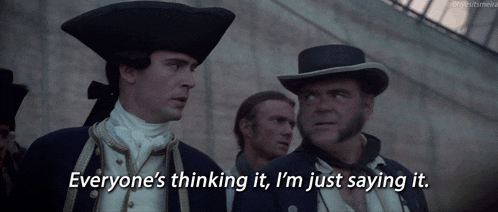 a man in a hat says everyone 's thinking it and i 'm just saying it