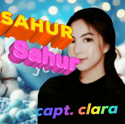 a woman stands in front of a poster that says sahur capt. clara