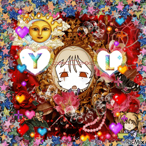 a picture of a girl with the letters y and l