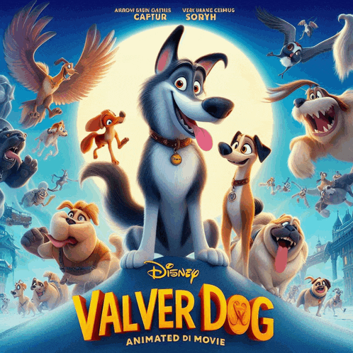 a poster for a disney movie called valver dog