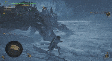 a screenshot of a video game shows a person fighting a monster and says " slay the ice demon "