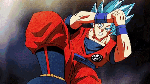 a pixelated image of a cartoon character with blue hair