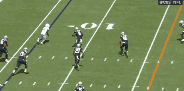 a football game is being broadcast on cbs