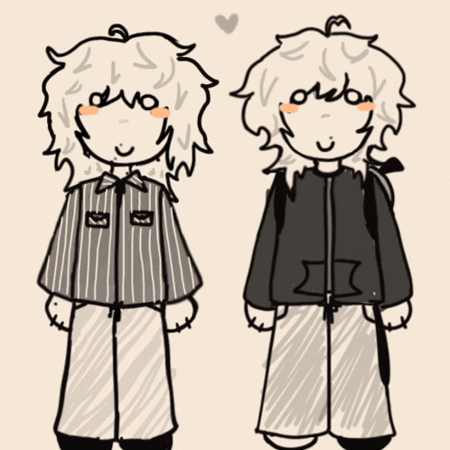 a drawing of two people holding hands with hearts behind them and one of them has the letter a on their face