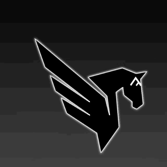 a black horse with wings and the letter a on its head