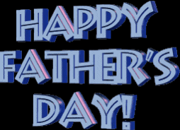 a happy father 's day sign that is blue and white