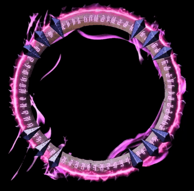 a purple circle with chinese writing on it with a black background