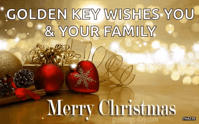 a golden key wishes you and your family a merry christmas