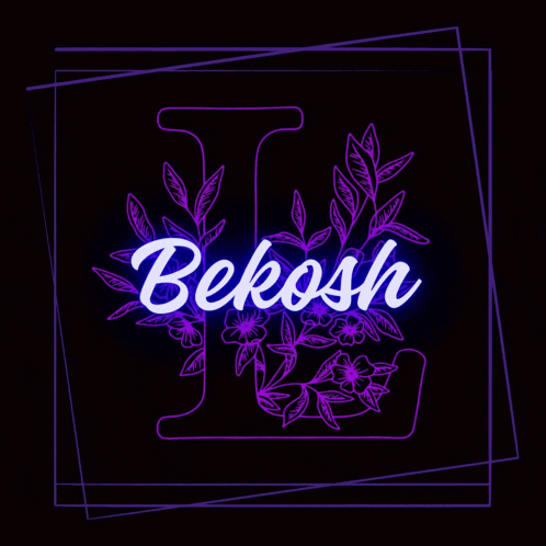 the letter l is surrounded by flowers and the name bekosh